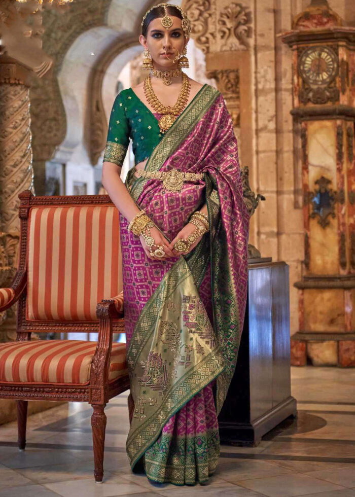 Green & Purple Pure Kanchivaram Silk Saree | Sakhi Fashions – sakhifashions