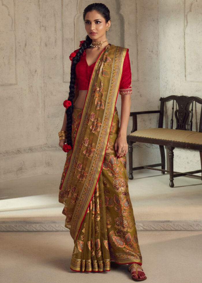 Party Style Maroon Color Georgette Luminous Saree