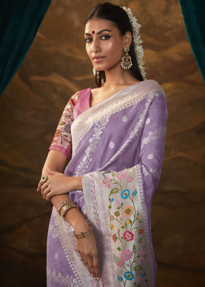 Purple Saree Online - Buy Purple Color Designer Saree at Kreeva