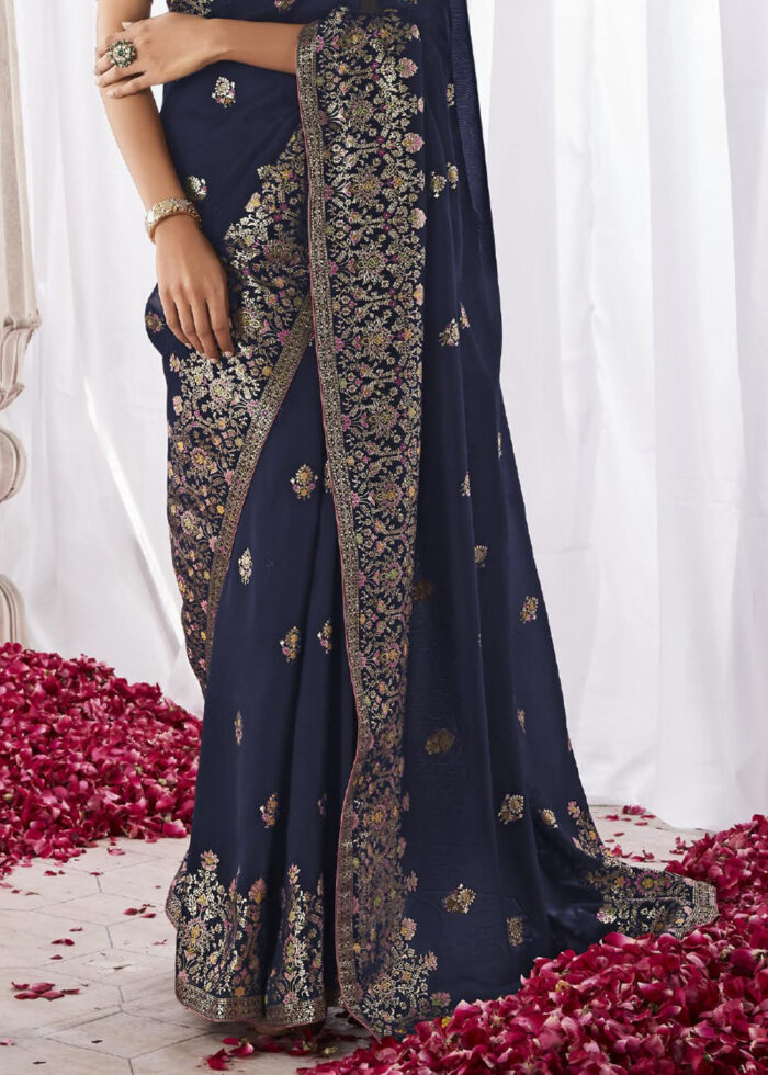 Pin by Pervez Ahmed on My Collection | Fancy sarees party wear, Blue silk  saree, Sarees for girls